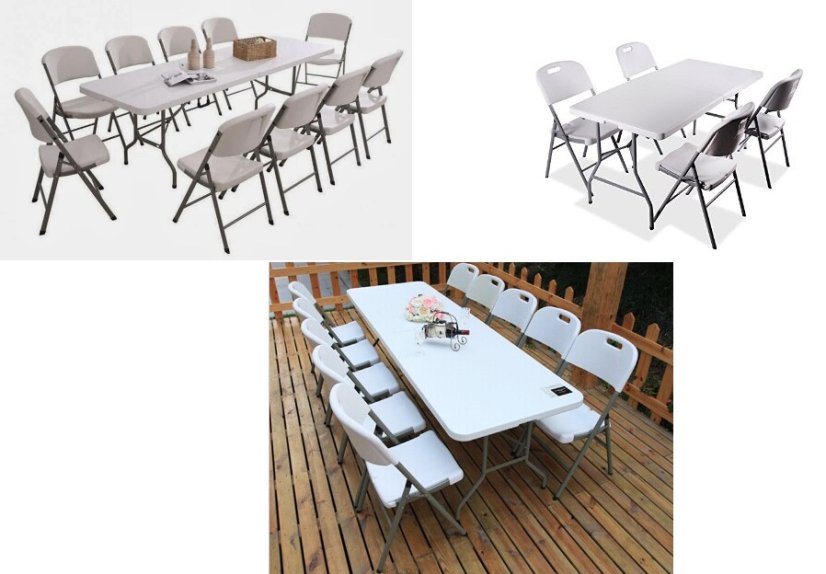 Összecsukható catering asztal 240x75x75cm