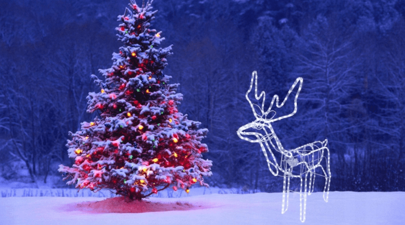 Karácsonyi dekoráció – Világító rénszarvas 80x97x42 cm BLUE