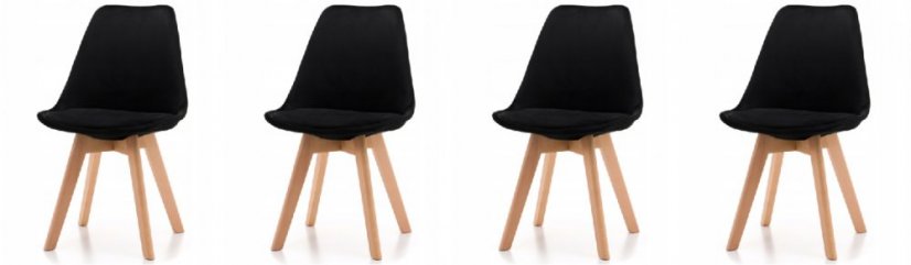 Jedilni stoli 4 kosi skandinavski stil Black Glamour