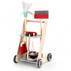 Otroški leseni voziček za čiščenje