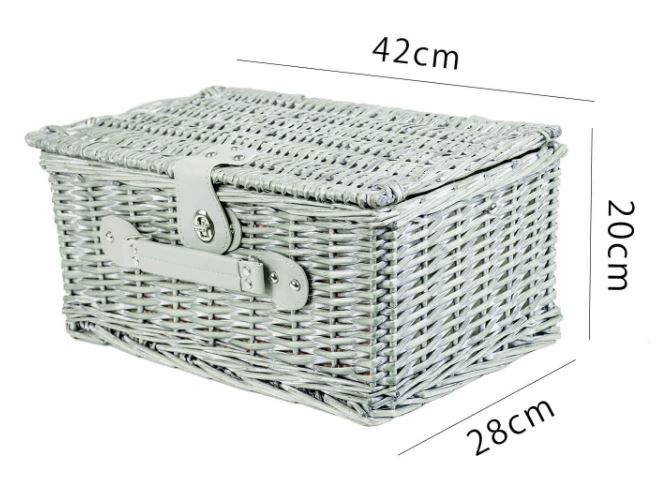 Coș de picnic din răchită Central Park Natural/ Red pentru 4 persoane