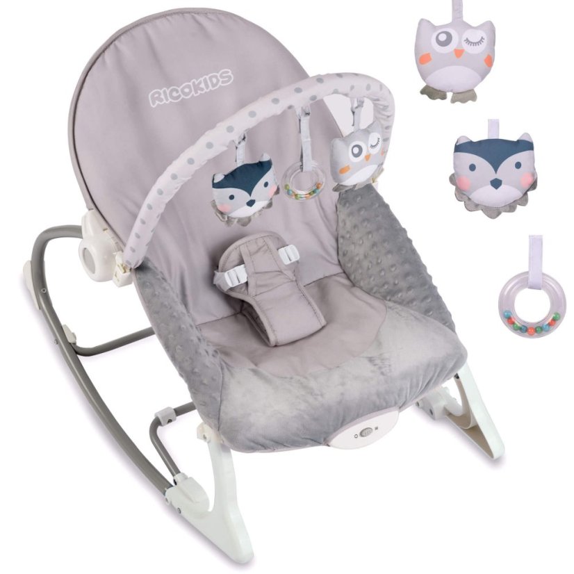 Balansoar cu vibrații pentru copii Grey Owl