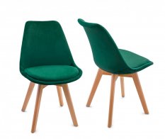 Skandináv stílusú bársony szék készlet GREEN GLAMOR 3+1 INGYEN!