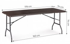 Сгъваема маса за къмпинг 180cm Дървена кафява