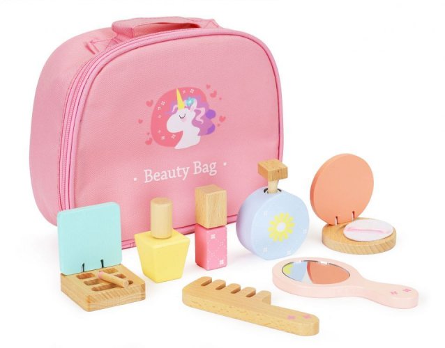 Комплект детска дървена козметика с чанта UNICORN
