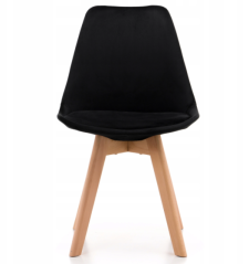 Scaun de sufragerie din catifea stil scandinav Black Glamor