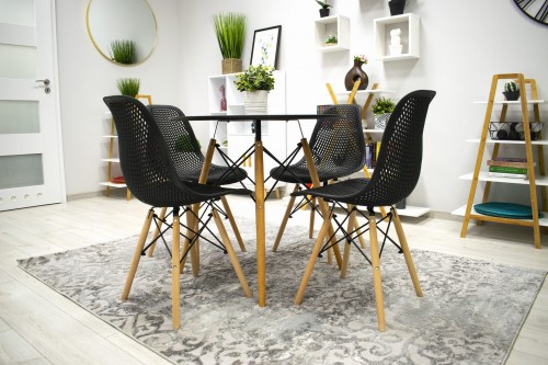 Étkező szék skandináv stílusban Black Grid
