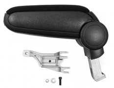 Naslon za ruku AUDI A4 (B6, B7) metalni adapter, Crna, eko koža