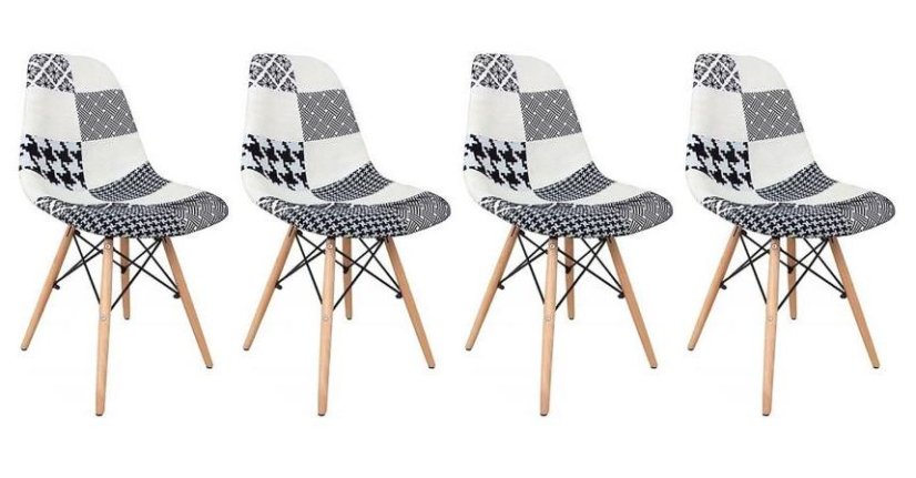 Esszimmerstühle 4St. Patchwork White