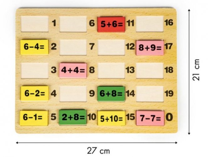 Tablă educațională din lemn pentru copii, cu exerciții