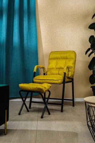 Podesiva fotelja s naslonom za noge Yellow Perfetto