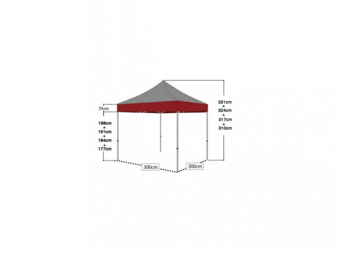 Cort pavilion 2x3 m alb All-in-One