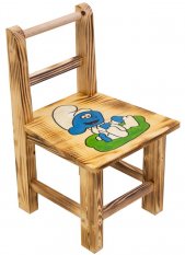 Scaun din lemn pentru copii Smurf