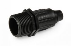 Съединител QJ за PE маркуч за капково напояване 16 mm, 1/2" външна резба