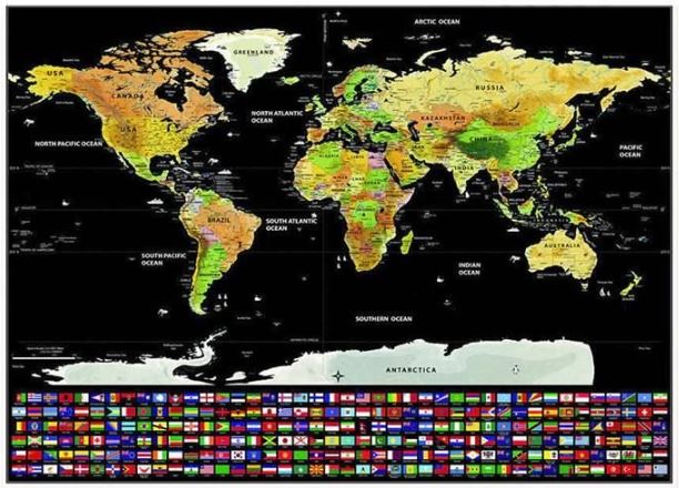 Letörölhető világtérkép