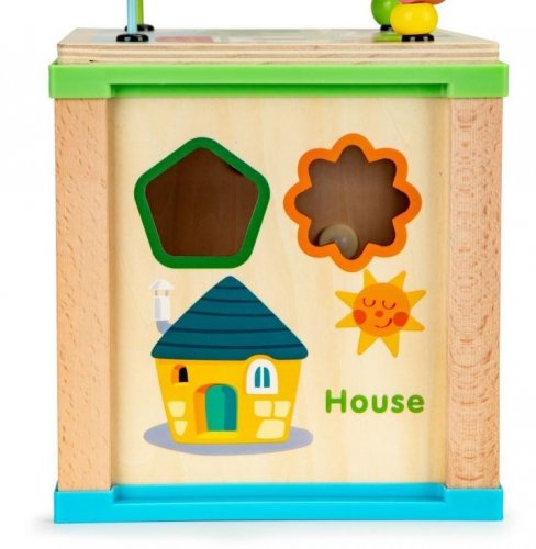 Cub educativ din lemn cu accesorii Home