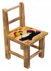 Детски дървен стол Къртица и пеперуда