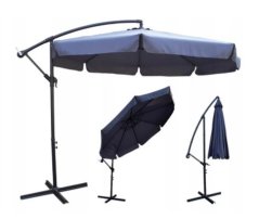 Záhradný skladací tmavo šedý slnečník 350cm