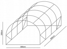 Konstrukció a kerti 3x6m fóliaházhoz PREMIUM