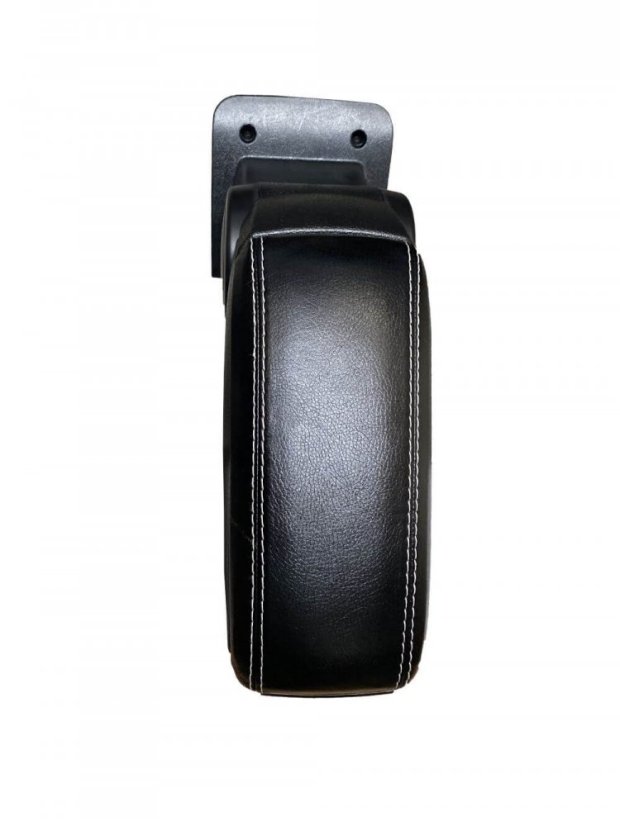 Armlehne VW BORA - Kunststoffadapter, schwarz, Öko-Leder, mit weißem Faden