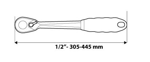 Телескопична тресчотка 1/2" 305-445 мм 08-515