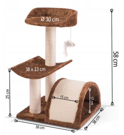 Kratzbaum/Ruheplatz für Katzen Griffin 58cm DR-254