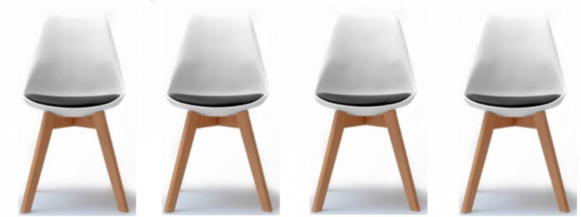 Jedilni stoli 4 kosi belo-črni skandinavski stil Basic