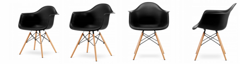 Jedilni stoli 4 kosi Black Modern