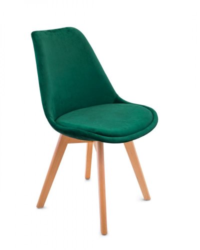 Трапезен стол от кадифе в скандинавски стил зелен Glamor
