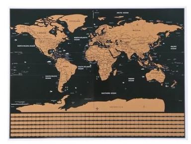 Карта на света за издраскване с аксесоари