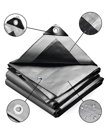 Prelată argintie - neagră 3x3 m 260 g/m2