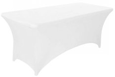 Prekrivač za catering stol 180cm elastični bijeli