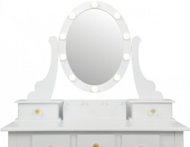 Masă de toaletă cu oglindă cu LED Highness Silver