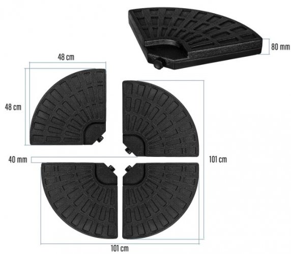 Gewicht für Sonnenschirmständer 101x101x8cm Schwarz