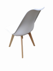 Blagovaonske stolice 4 kom bijelo-sive skandinavski stil Basic