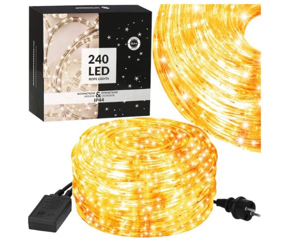 LED-es karácsonyi fényfüzér 10 m 240 LED 8 funkcióval Meleg fehér
