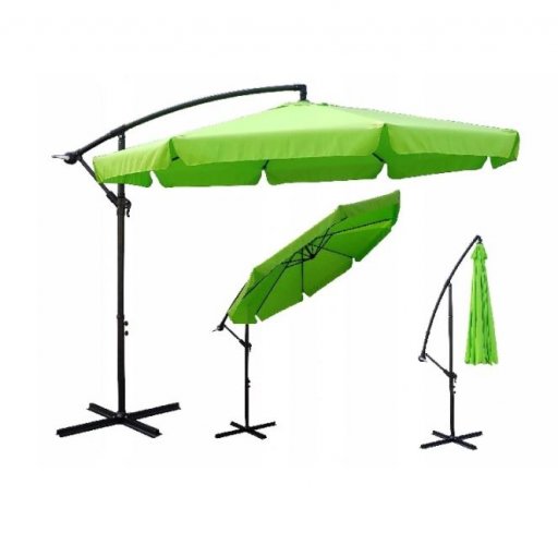 Градински сгъваем светлозелен чадър 350см