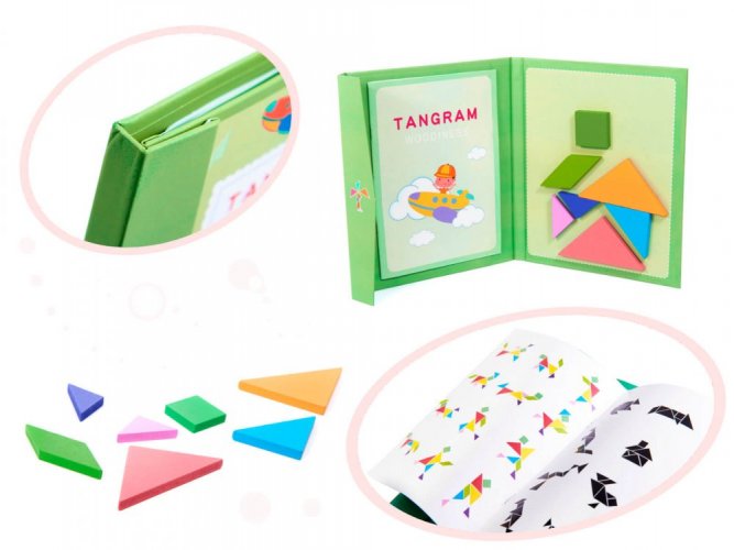 Leseni magnetni tangram za otroke