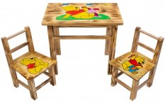 Otroška lesena miza Macko Pooh + 2 stola