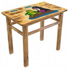 Otroška lesena miza Krtek + 2 stola