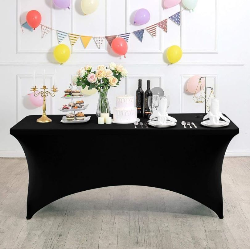 Catering asztalterítő 180cm elasztikus fekete