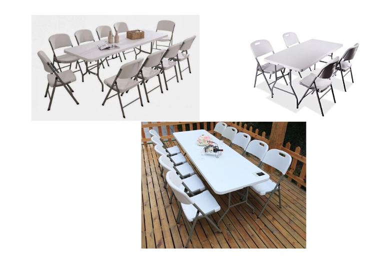 Masă pliabilă de catering 240cm negru