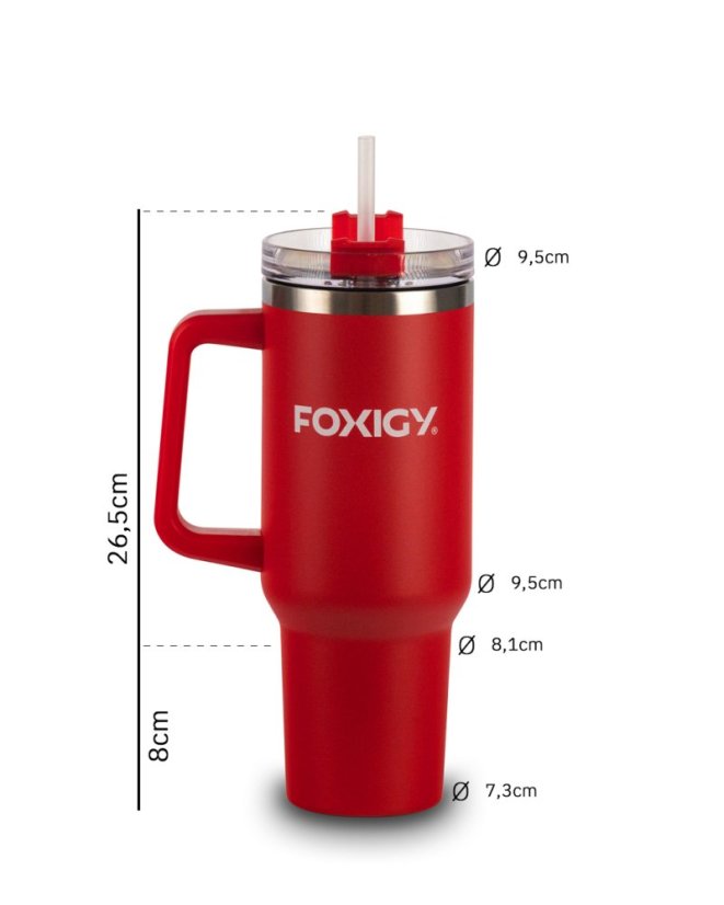 Autós thermo bögre szívószállal 1200 ml Cherry