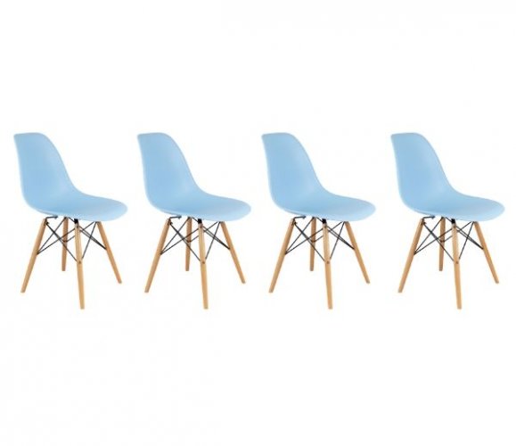 Трапезни столове 4бр. сини скандинавски стил Classic
