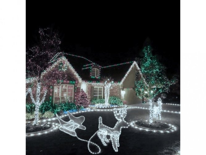 Karácsonyi LED fénycső 30m 720 LED 8 funkcióval Hideg fehér