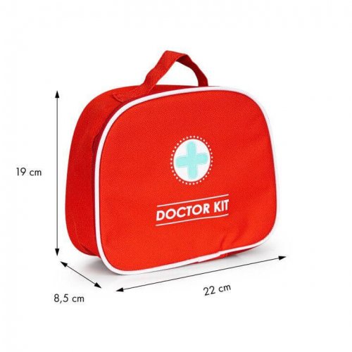 Otroški leseni zdravniški komplet - medicinska torbica 9 kosov