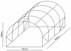 Konstrukcija za vrtni plastenik 2,5x4m PREMIUM