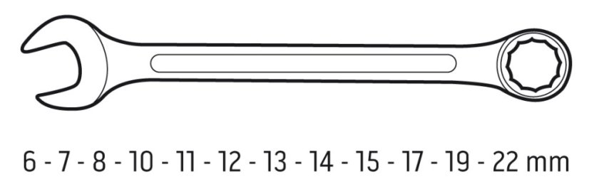 Csavarkulcsok 6-22 mm, 12 db 09-752