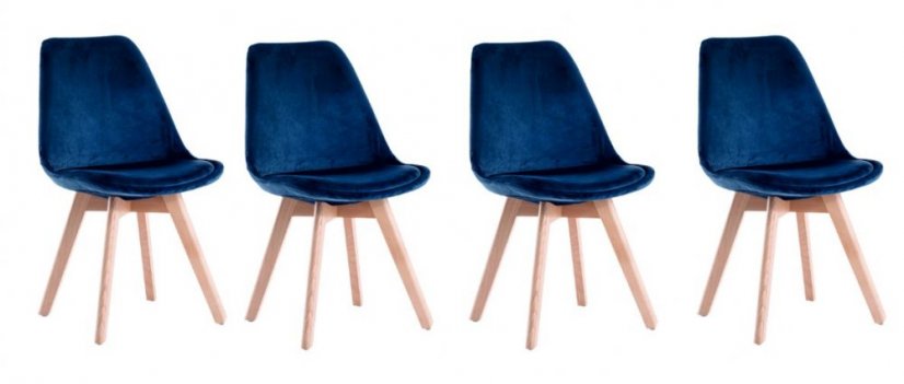 Esszimmerstühle 4St. skandinavischer Stil Blue Glamour