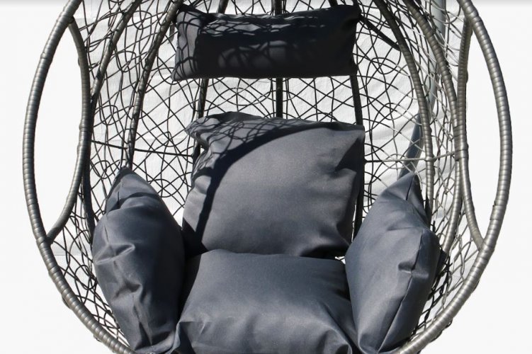 Balansoar/scaun suspendat Maroko gri cu pernă gri